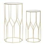 Paris Prix Lot de 2 Tables d'Appoint Octogonale  Glassy  100cm Or