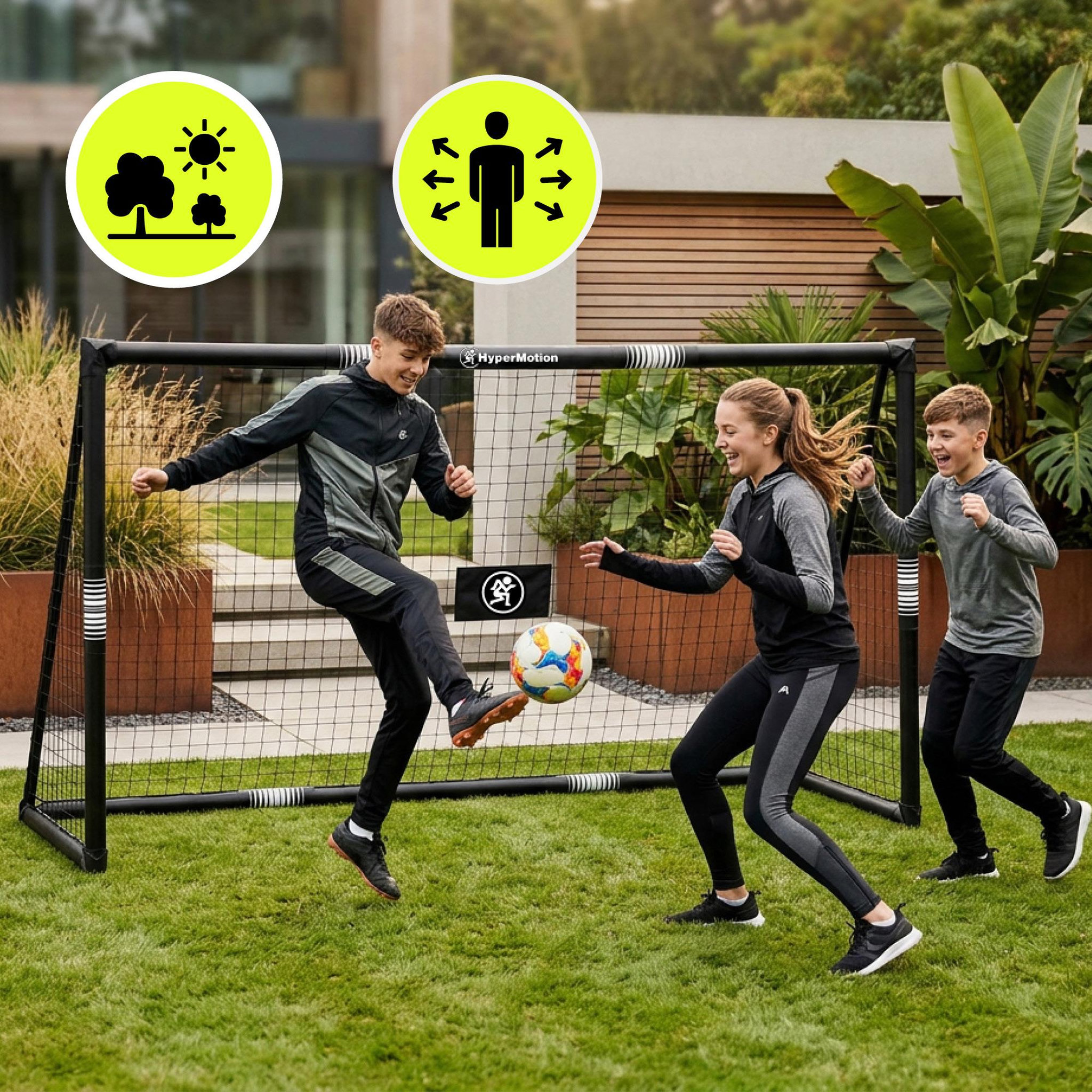 Voir la diapositive 2 : HYPERMOTION But de football HyperMotion 240 × 160 cm en acier avec filet et ancragess-