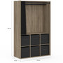 Voir la diapositive 4 : ID MARKET Dressing penderie DIANE 104 x 50 x 172 cm hêtre avec 6 boites de rangement + rideau noir
