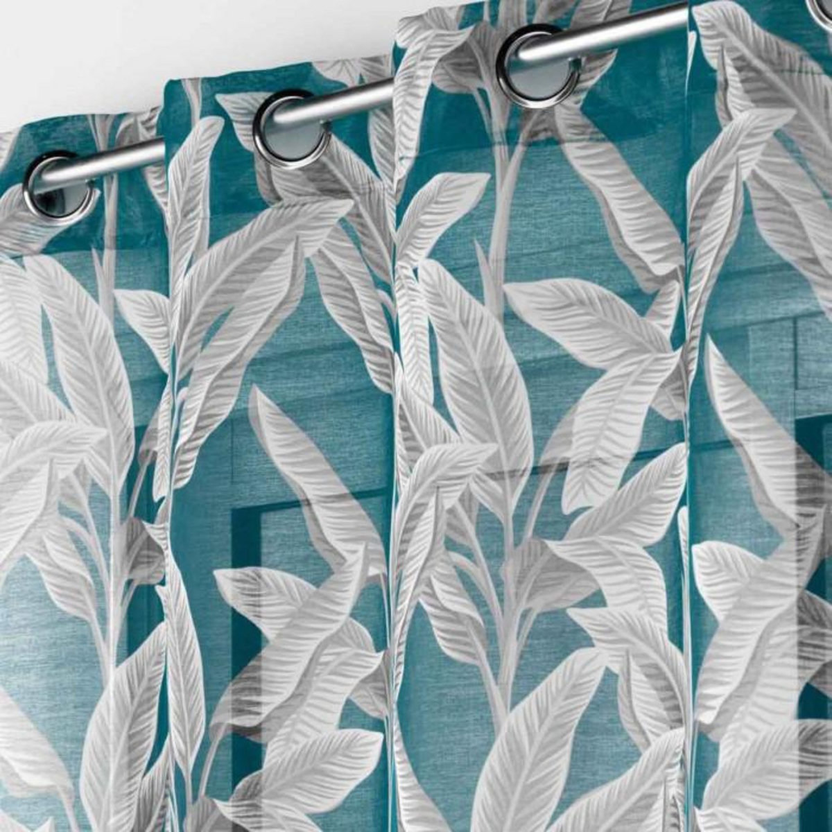 Paris Prix Rideau Voilage à Œillets  Isibelle  140x240cm Bleu