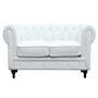 Voir la diapositive 2 : Habitat et Jardin Canapé fixe Chesterfield  Aliza  - 157 x 82 x 70 cm - 2 places - Blanc