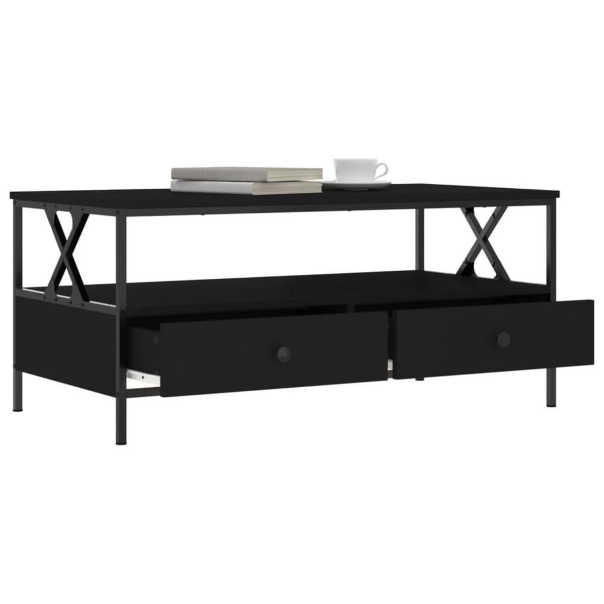 VIDAXL Table basse noir 100x51x45 cm bois d'ingenierie
