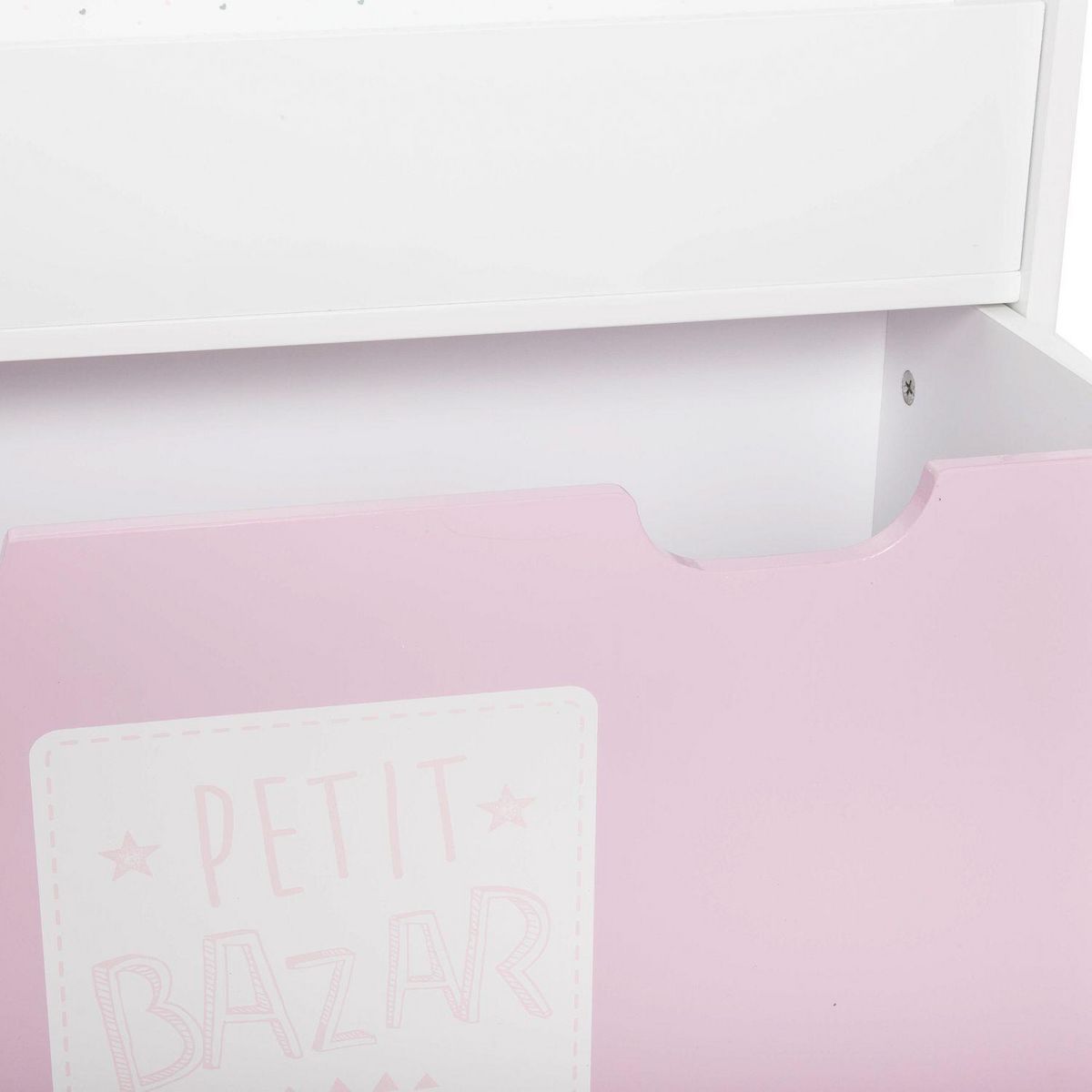 Atmosphera Kids Bibliothèque avec bac de rangement sur roulettes - 62 x 70 cm - Rose