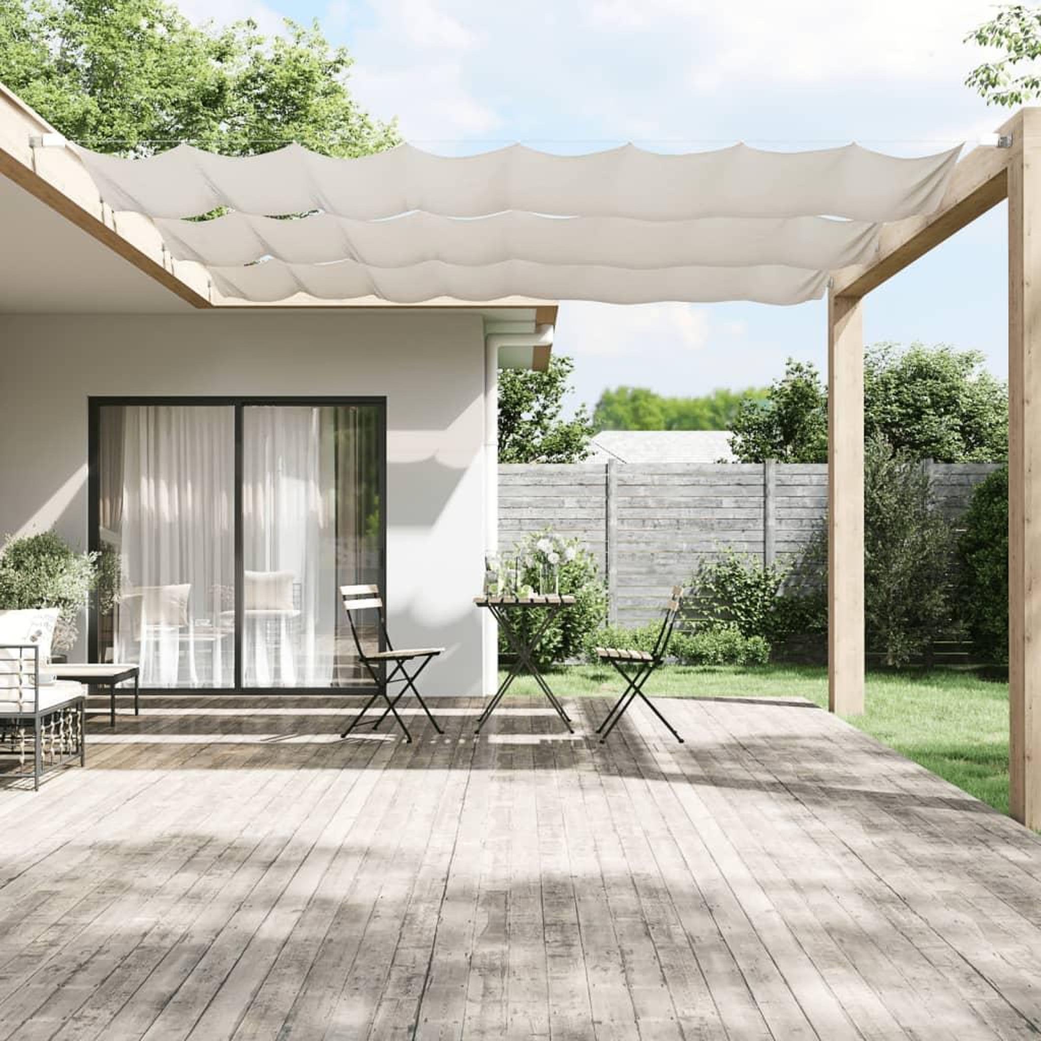 Voir la diapositive 1 : VIDAXL Auvent vertical Blanc 60x1200 cm Tissu oxford