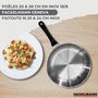 Voir la diapositive 2 : Fackelmann Set de 2 poêles 20, 28 cm inox, couvercles verre, 3 faitouts inox 16, 20 et 24 cm et 6 ustensiles inox Fackelmann Geneva