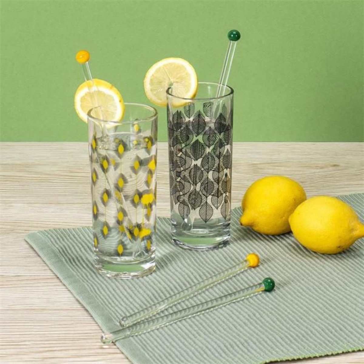 Paris Prix Lot de 4 Agitateurs à Cocktail  Verre  18cm Multicolore