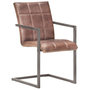 Voir la diapositive 2 : VIDAXL Chaises a manger cantilever lot de 2 marron cuir veritable