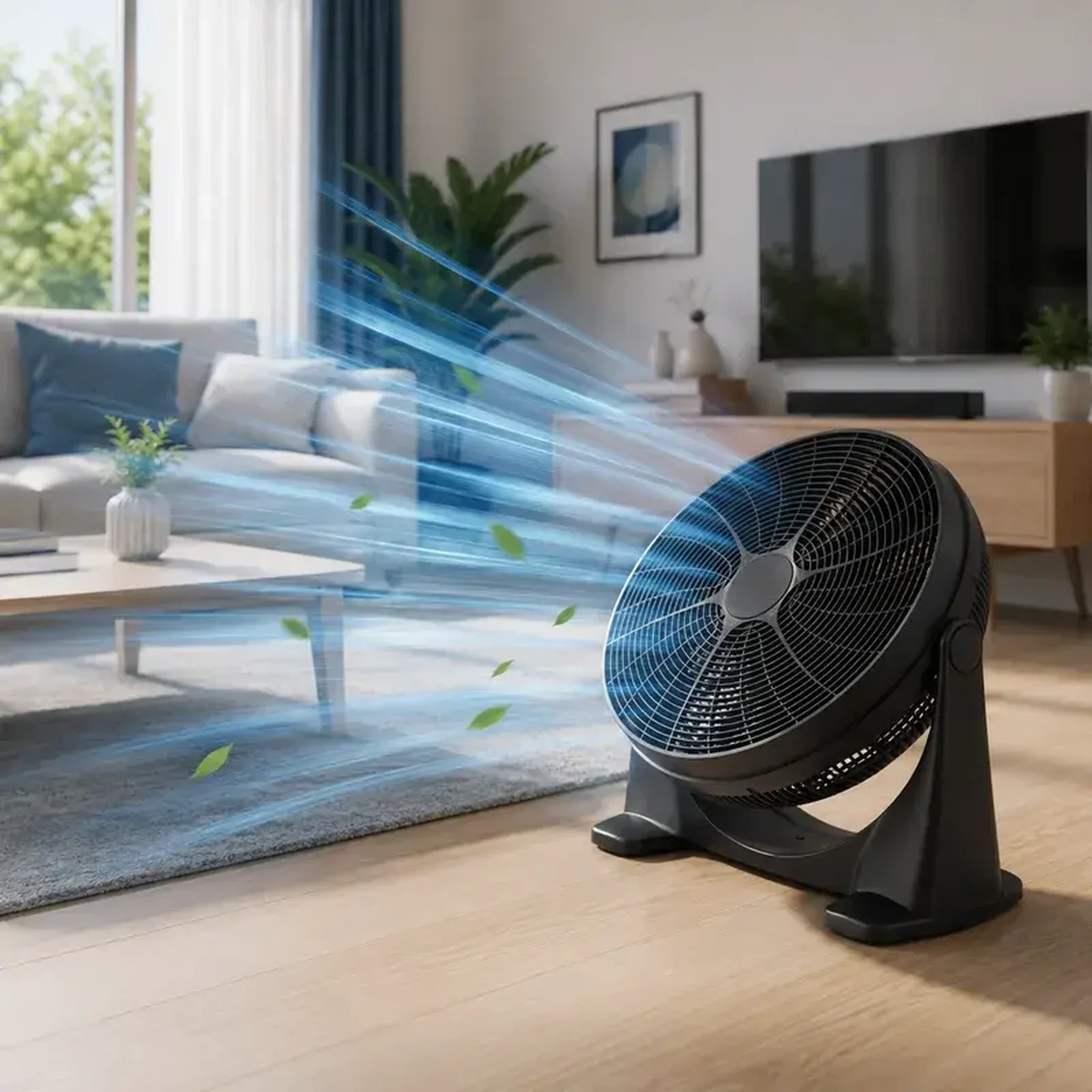 Voir la diapositive 3 : Ventilateur De Sol Et Table Rond Inclinable 50 Cm – 100w