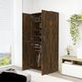 Voir la diapositive 3 : VIDAXL Armoire a chaussures chene fume 80x39x178 cm bois d'ingenierie
