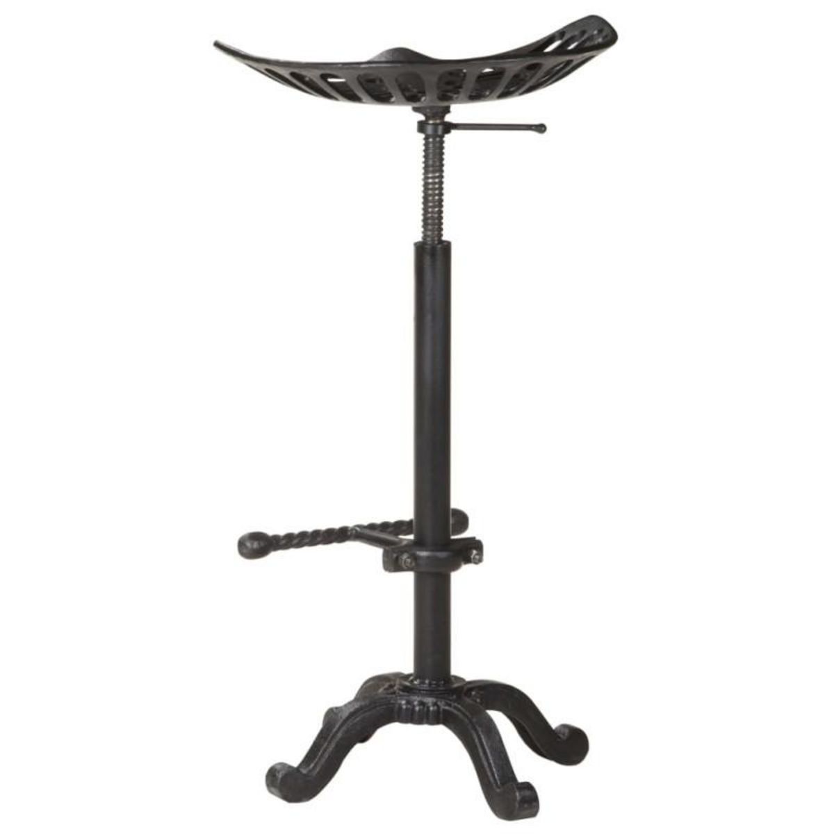 VIDAXL Tabouret de bar Noir Fonte