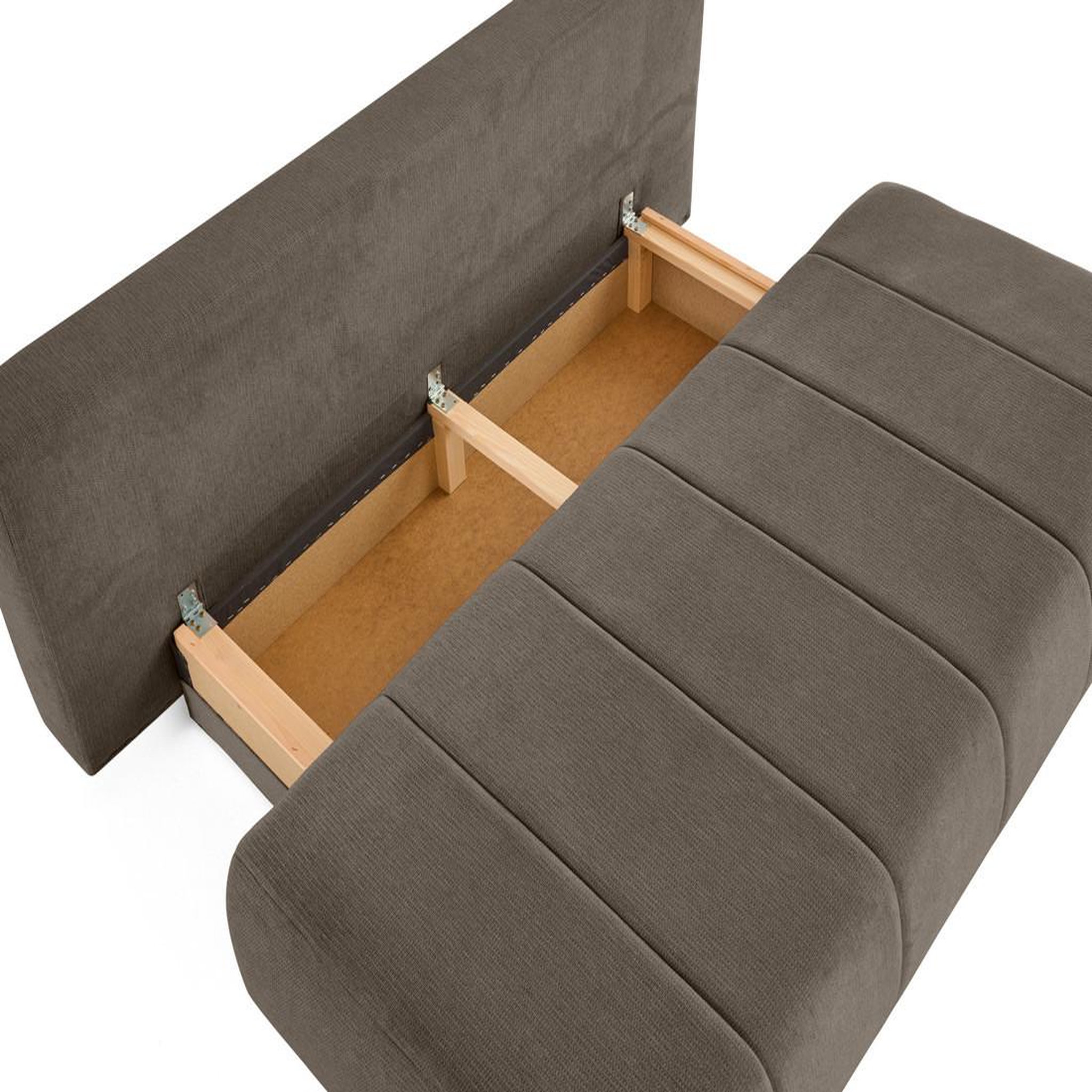 Voir la diapositive 3 : BEST MOBILIER Harper - canapé 3 places convertible avec coffre en tissu texturé