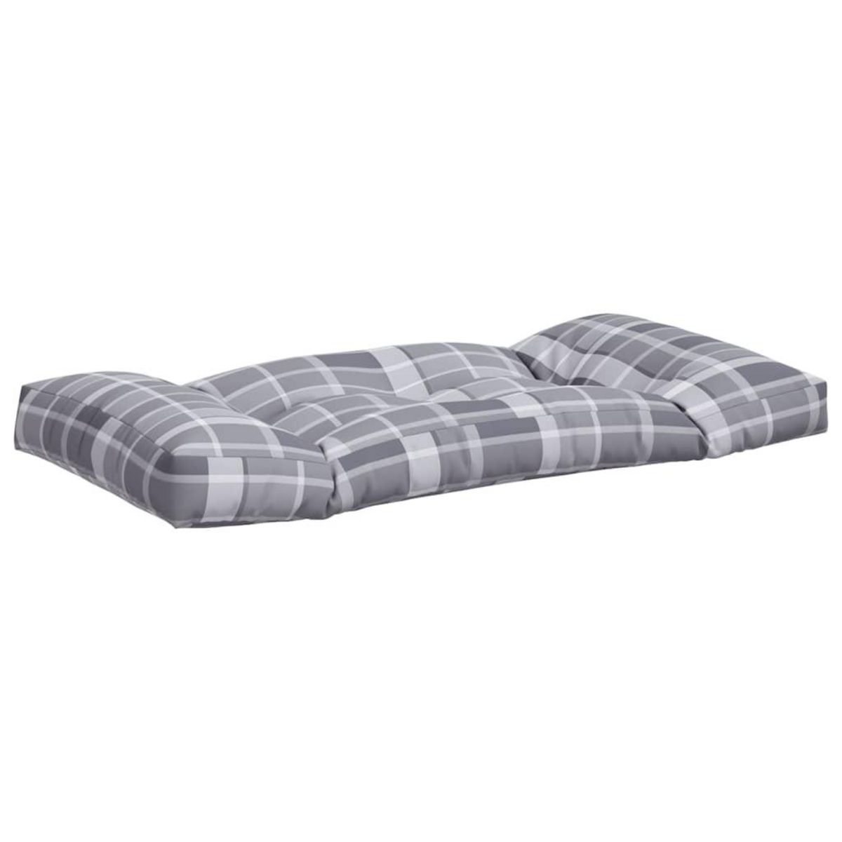 VIDAXL Coussins de palette 2 pcs carreaux gris tissu