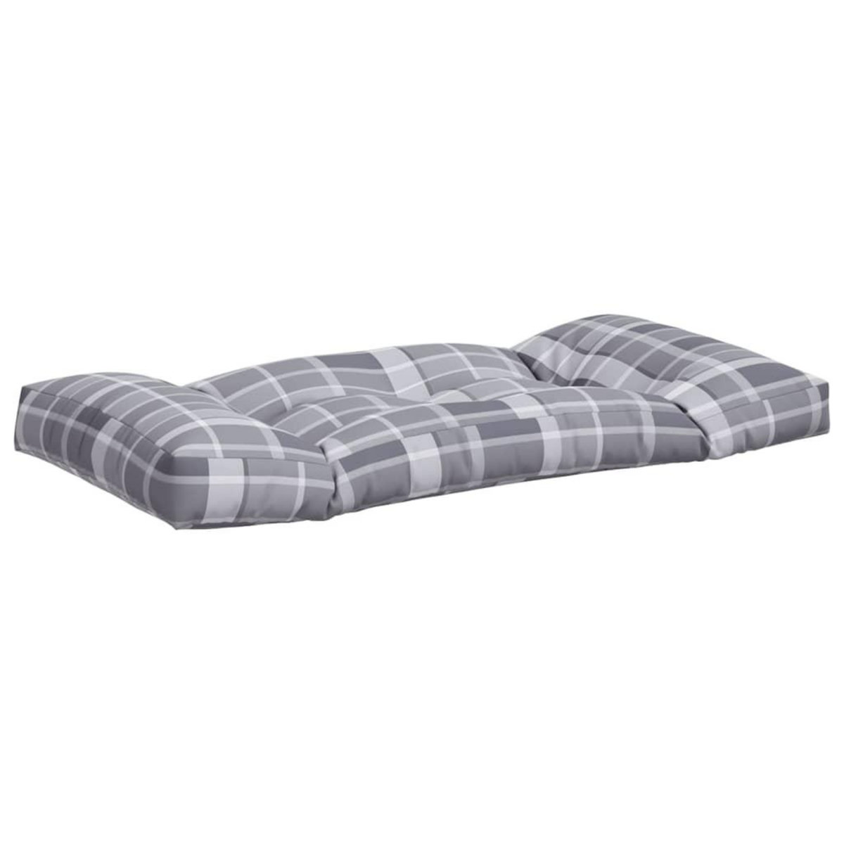 VIDAXL Coussins de palette 2 pcs carreaux gris tissu