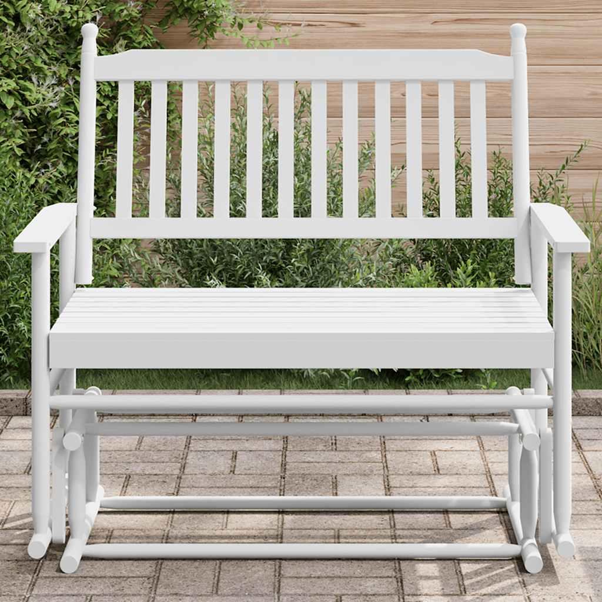 VIDAXL Banc balancelle blanc 118x70x104,5 cm bois massif de peuplier