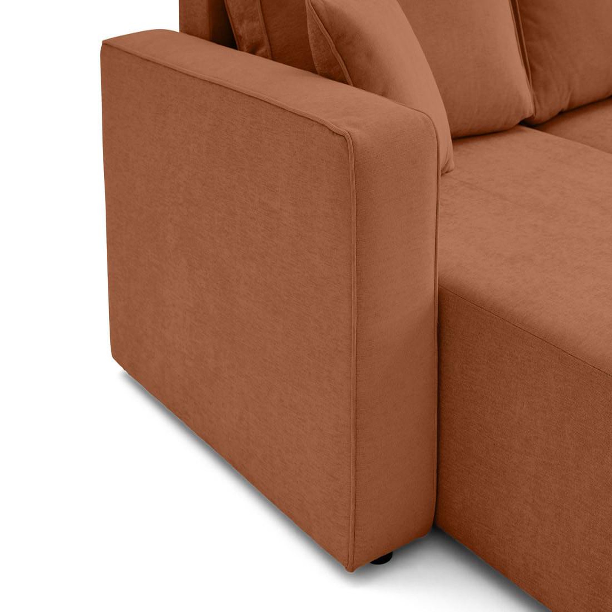 Voir la diapositive 6 : BEST MOBILIER Topaze - canapé panoramique - 7 places - convertible avec coffre - en tissu
