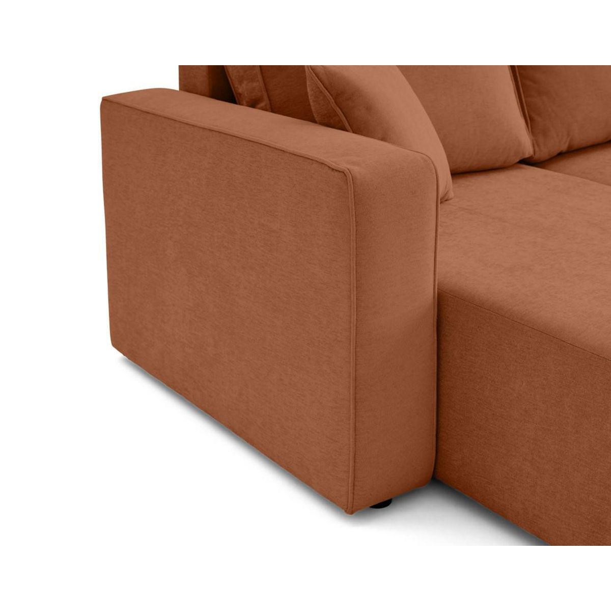 BEST MOBILIER Topaze - canapé panoramique - 7 places - convertible avec coffre - en tissu