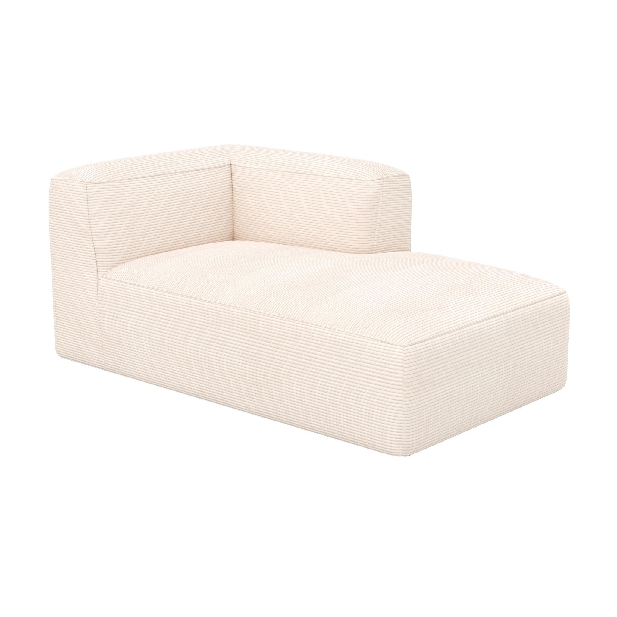 MAISON PAVANE Méridienne d'angle à droite pour canapé modulable en velours blanc-mina