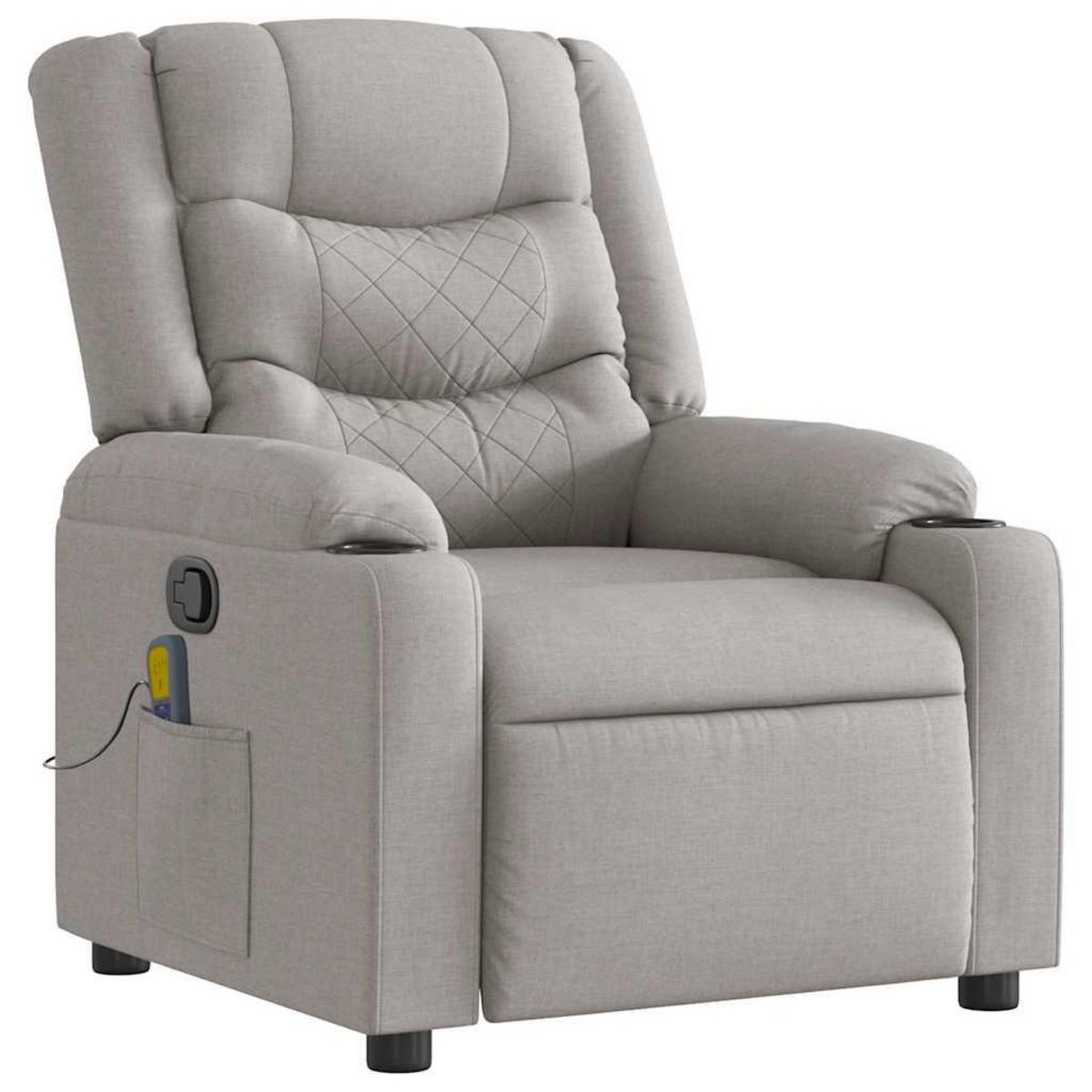 VIDAXL Fauteuil de massage inclinable gris nuage tissu