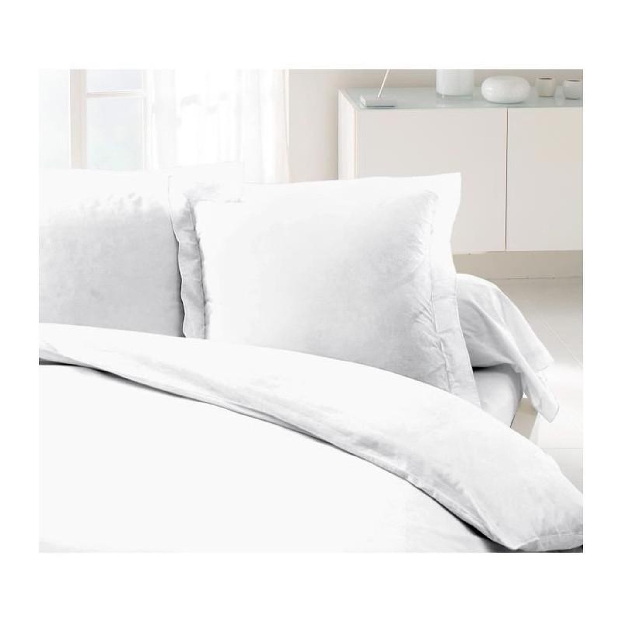 LOVELY HOME LOVELY HOME Lot de 2 Taies dOreillers 100% coton 63x63 cm blanc