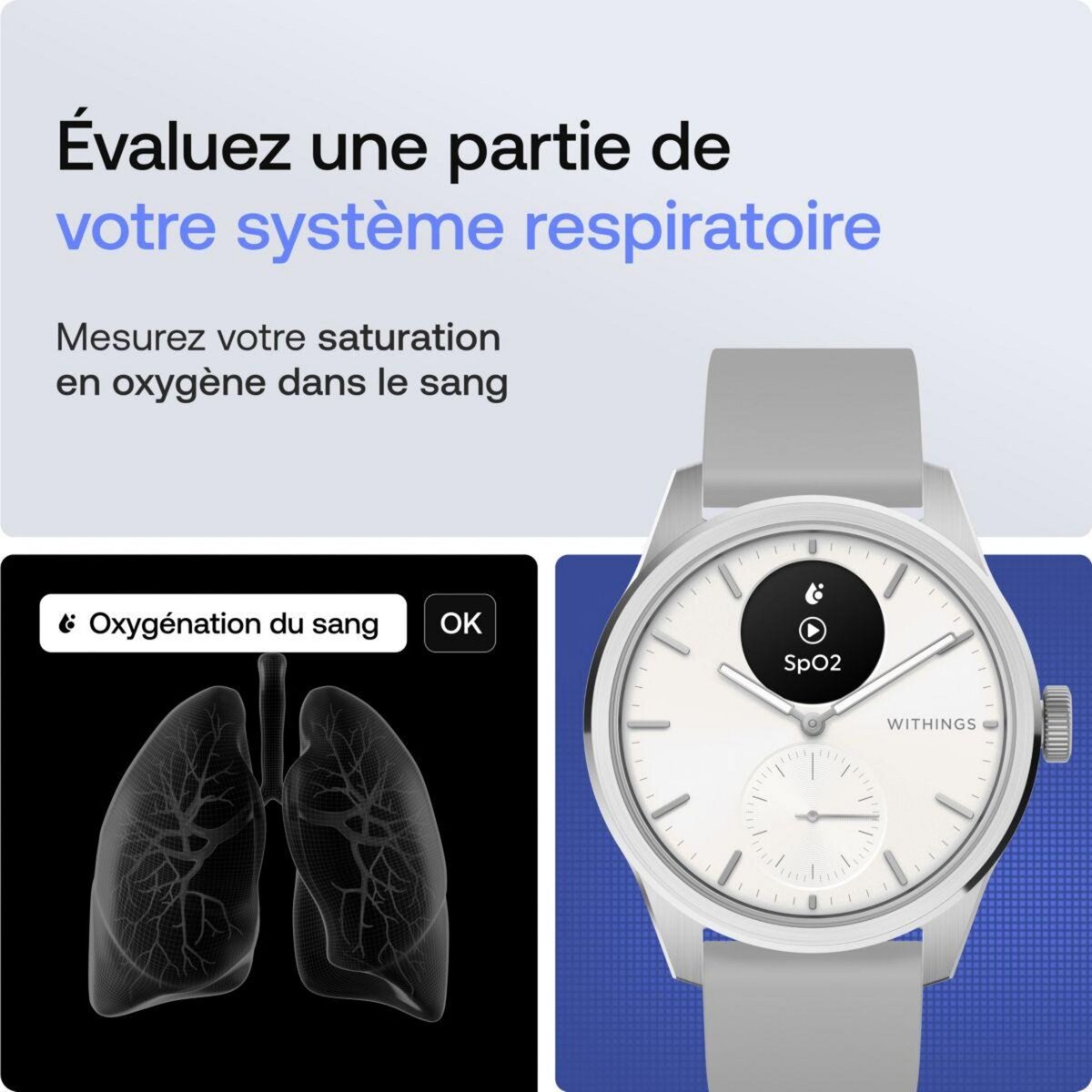 WITHINGS Montre santé Scanwatch 2 42mm Blanche