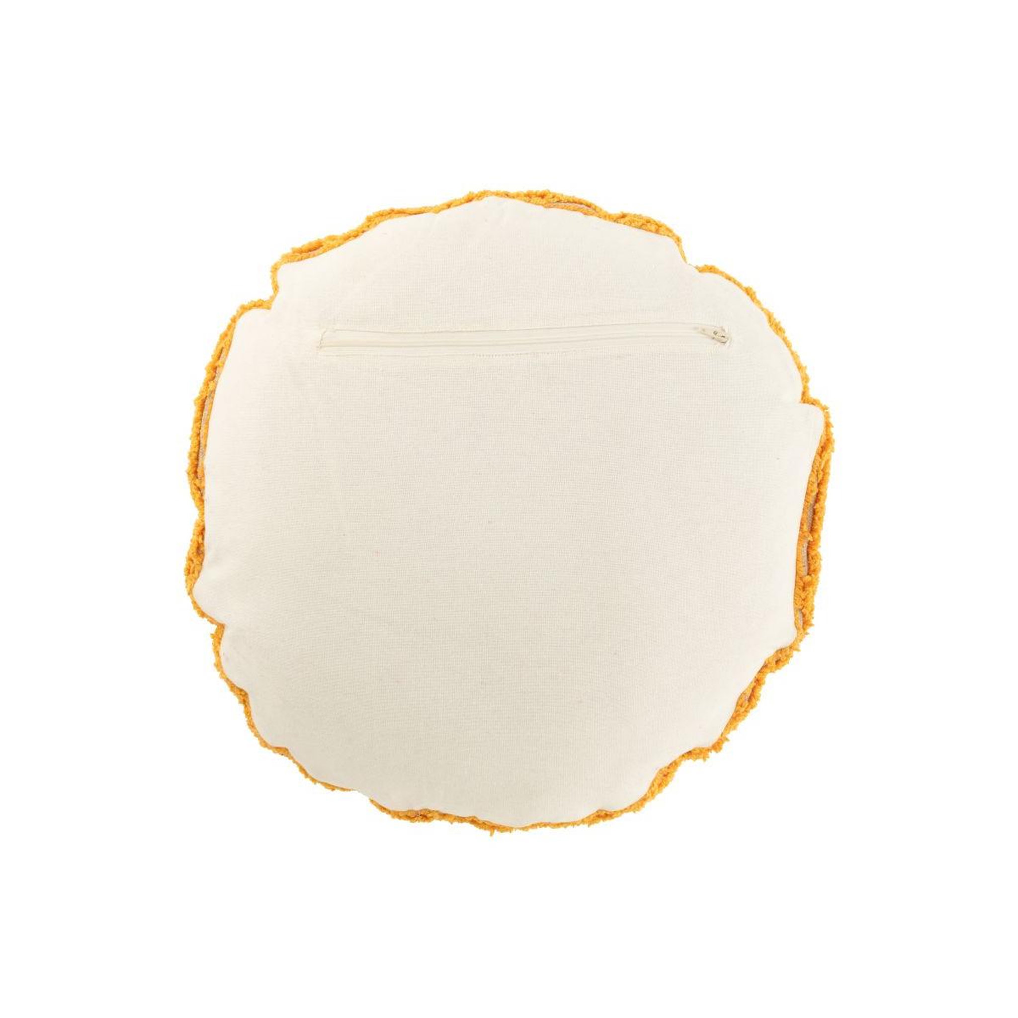 Voir la diapositive 2 : J-LINE Coussin déco tufté smiley  polly  45cm orange