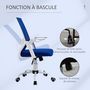 Voir la diapositive 4 : VINSETTO Vinsetto Chaise de bureau ergonomique support lombaires hauteur réglable pivotante 360° accoudoirs relevables polyester maille bleu