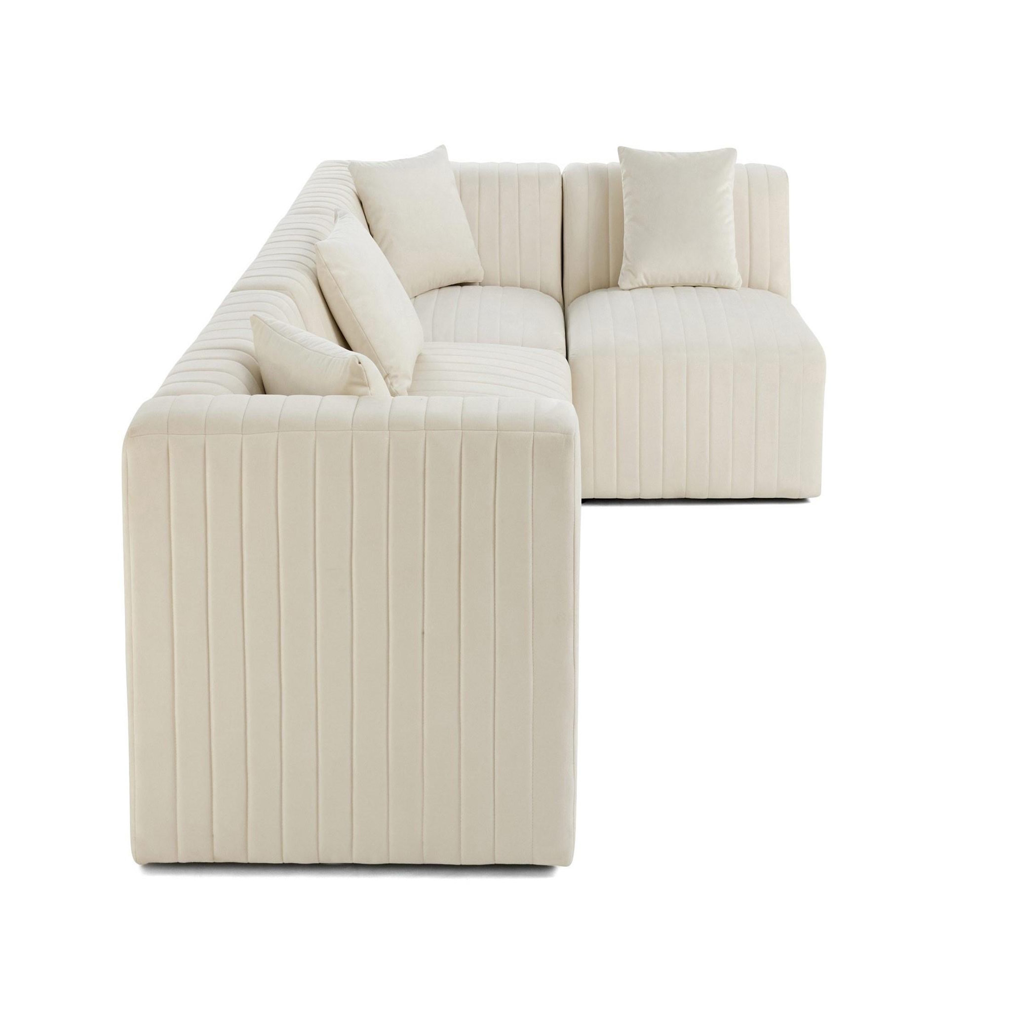 Voir la diapositive 3 : BEST MOBILIER Nova - canapé modulable d'angle droit - 5 places - en velours