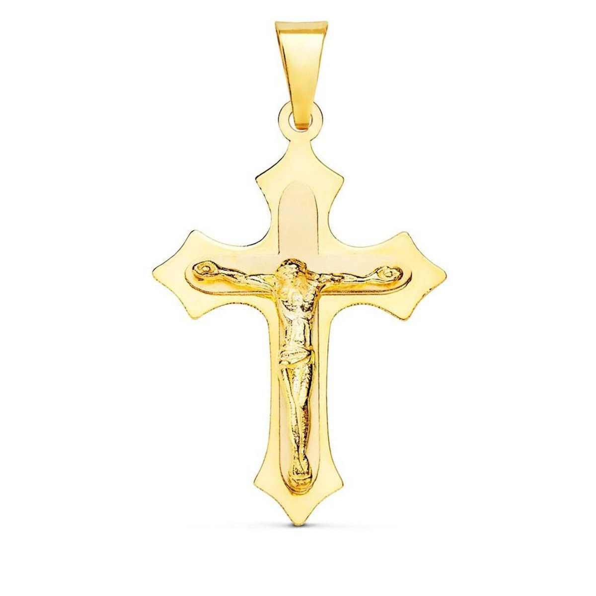 L'ATELIER D'AZUR Pendentif  - Médaille Christ sur la Croix Or 18 Carats 750/000 Jaune - Chaine Offerte