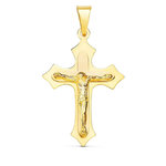 L'ATELIER D'AZUR Pendentif  - Médaille Christ sur la Croix Or 18 Carats 750/000 Jaune - Chaine Offerte
