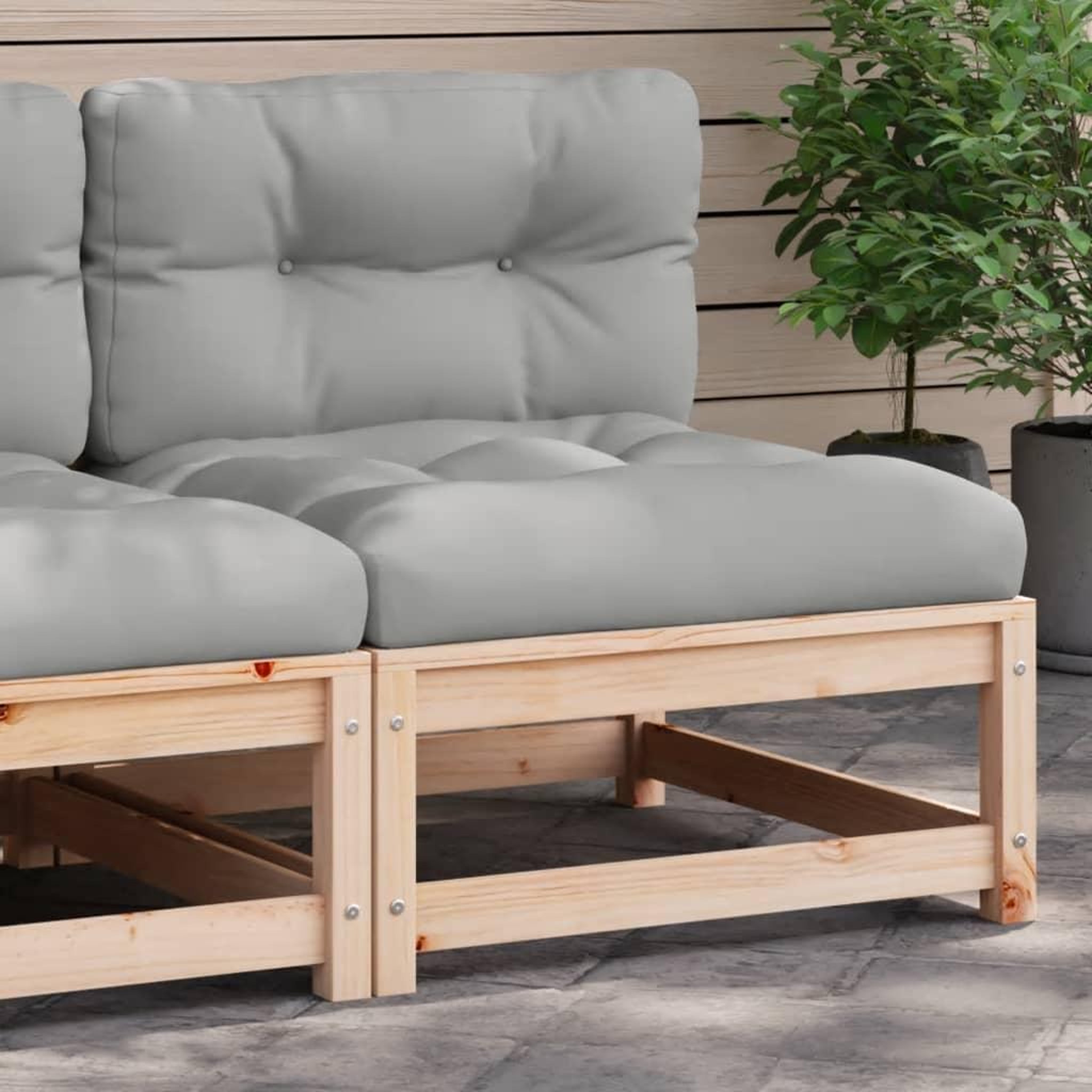 VIDAXL Canape de jardin sans accoudoirs et coussins bois massif de pin