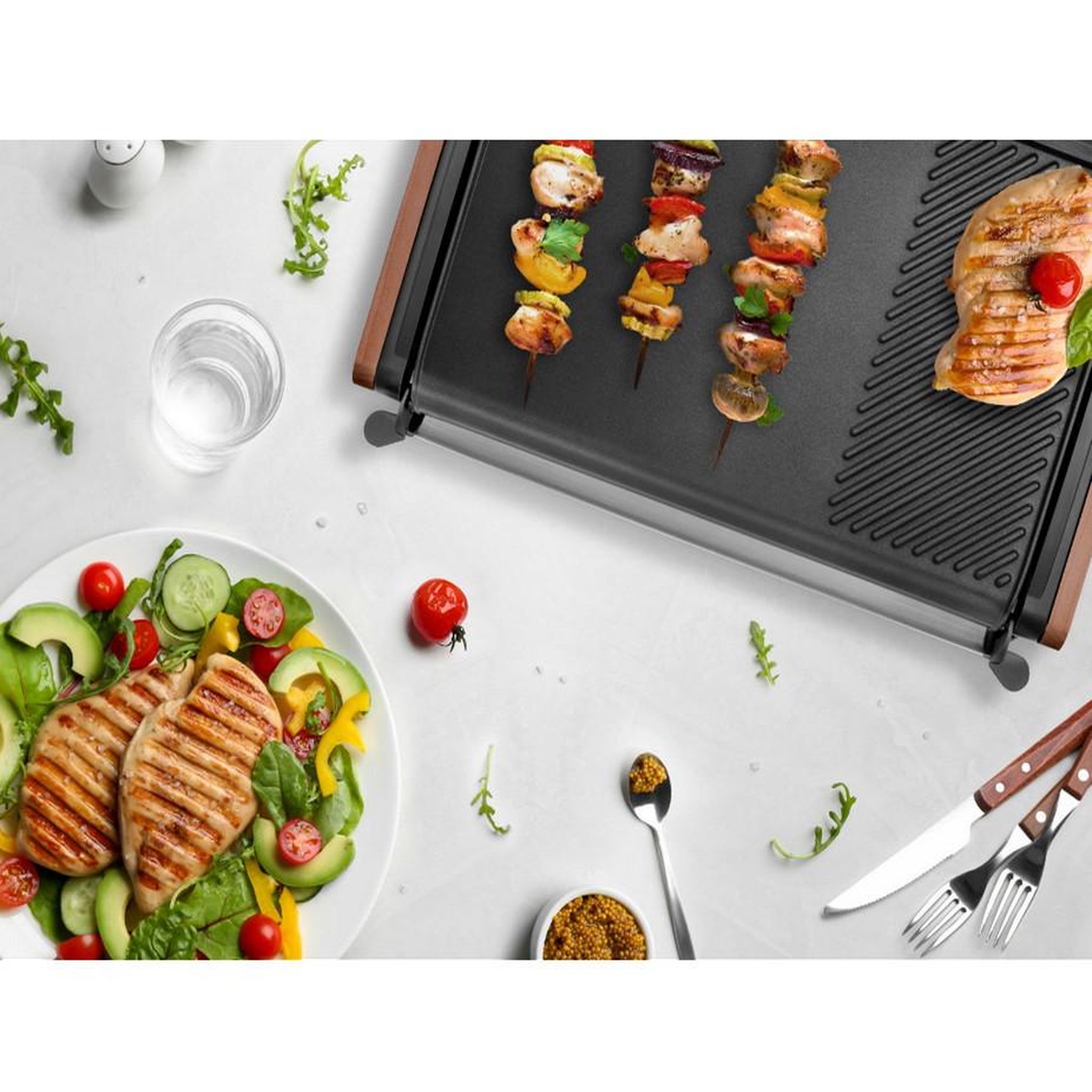 Voir la diapositive 5 : LAGRANGE Plancha gril électrique 2000w 43x28cm - 229011