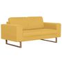 Voir la diapositive 2 : VIDAXL Canape a 2 places tissu jaune