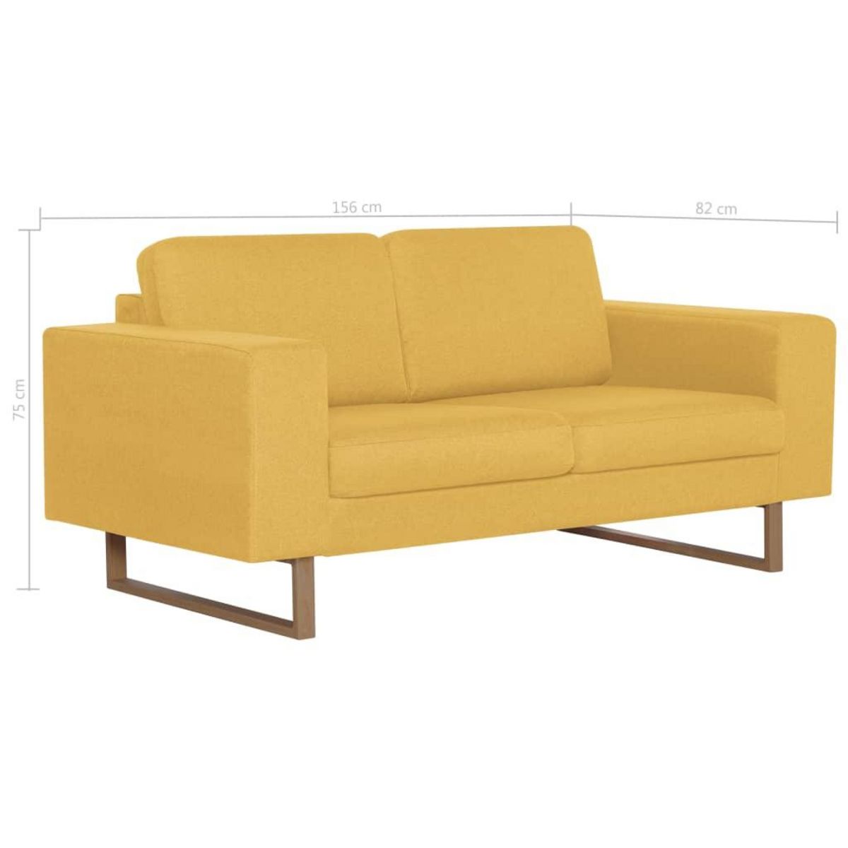 VIDAXL Canape a 2 places tissu jaune