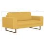 Voir la diapositive 6 : VIDAXL Canape a 2 places tissu jaune