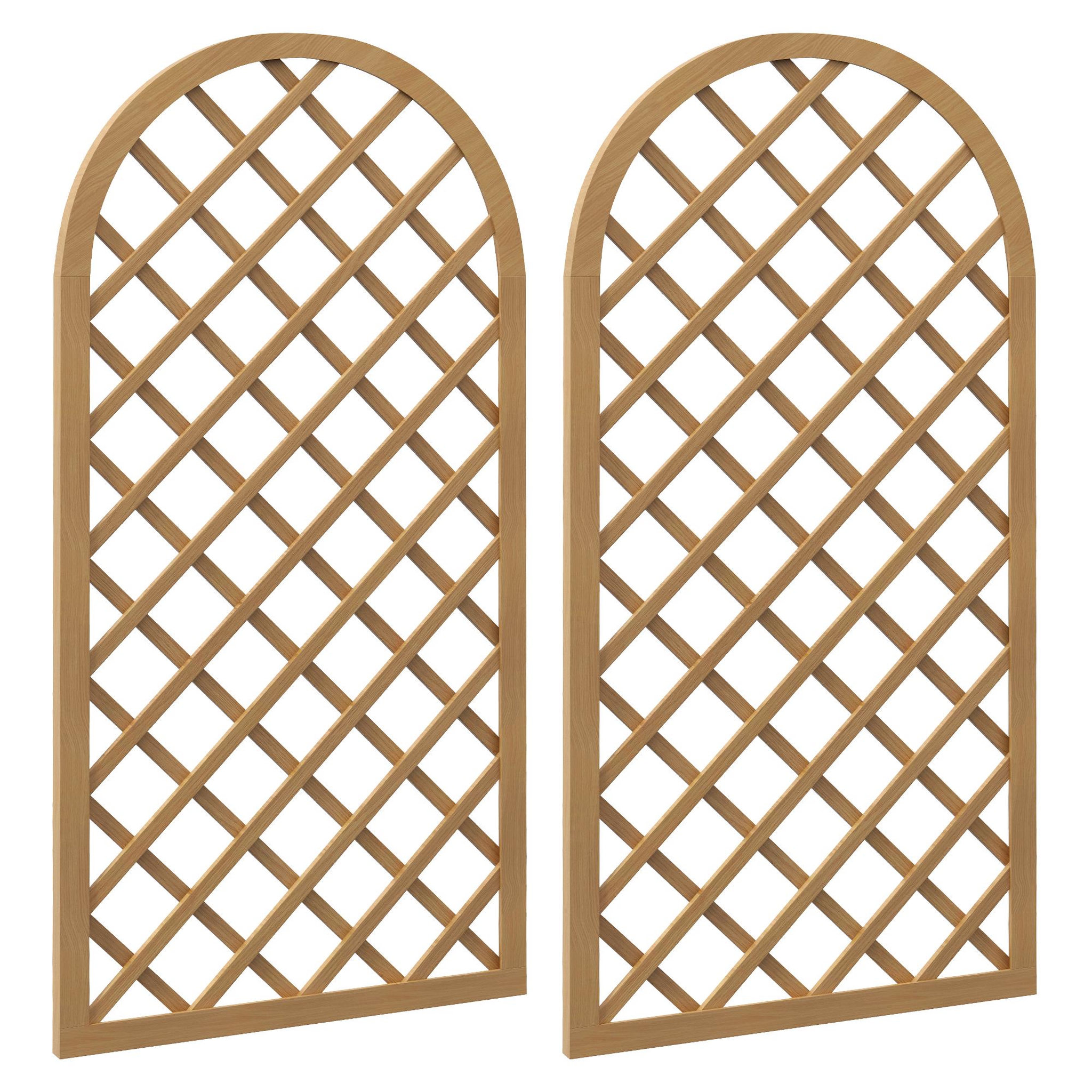 OUTSUNNY Lot de 2 treillis bois pour plantes grimpantes dim. 60L x 120H cm sapin pré-huilé