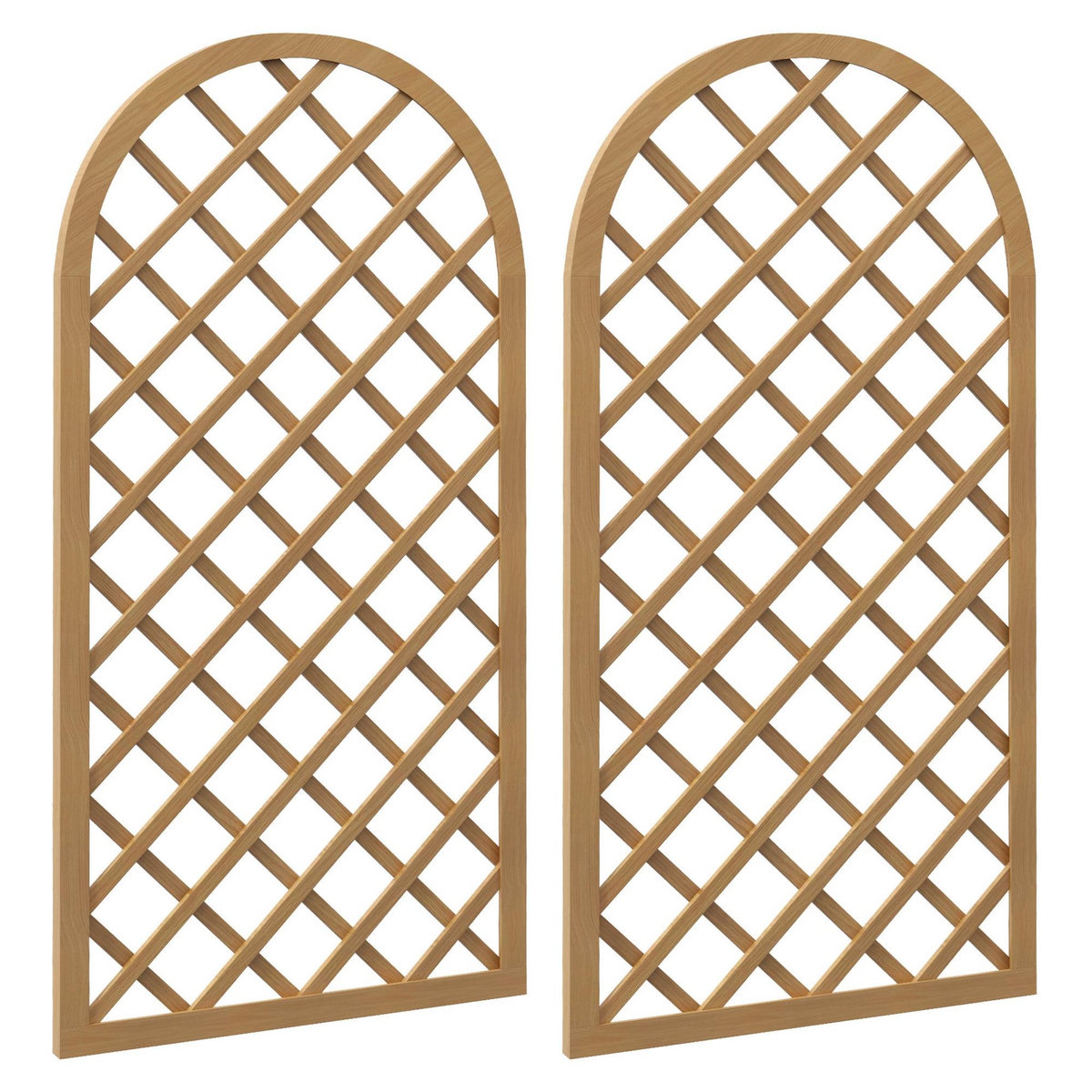 OUTSUNNY Lot de 2 treillis bois pour plantes grimpantes dim. 60L x 120H cm sapin pré-huilé
