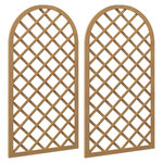 OUTSUNNY Lot de 2 treillis bois pour plantes grimpantes dim. 60L x 120H cm sapin pré-huilé