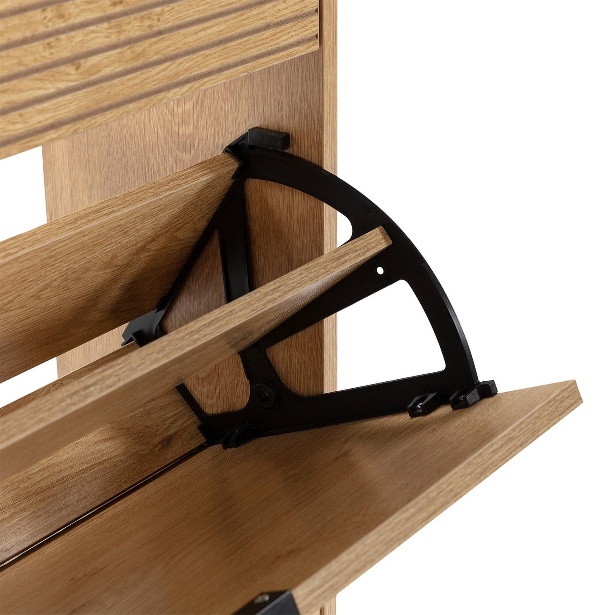 Voir la diapositive 5 : VS VENTA-STOCK Meuble à chaussures Mónica 4 portes couleur chêne, pour 24 paires