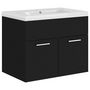 Voir la diapositive 2 : VIDAXL Armoire d'evier avec lavabo integre Noir Agglomere