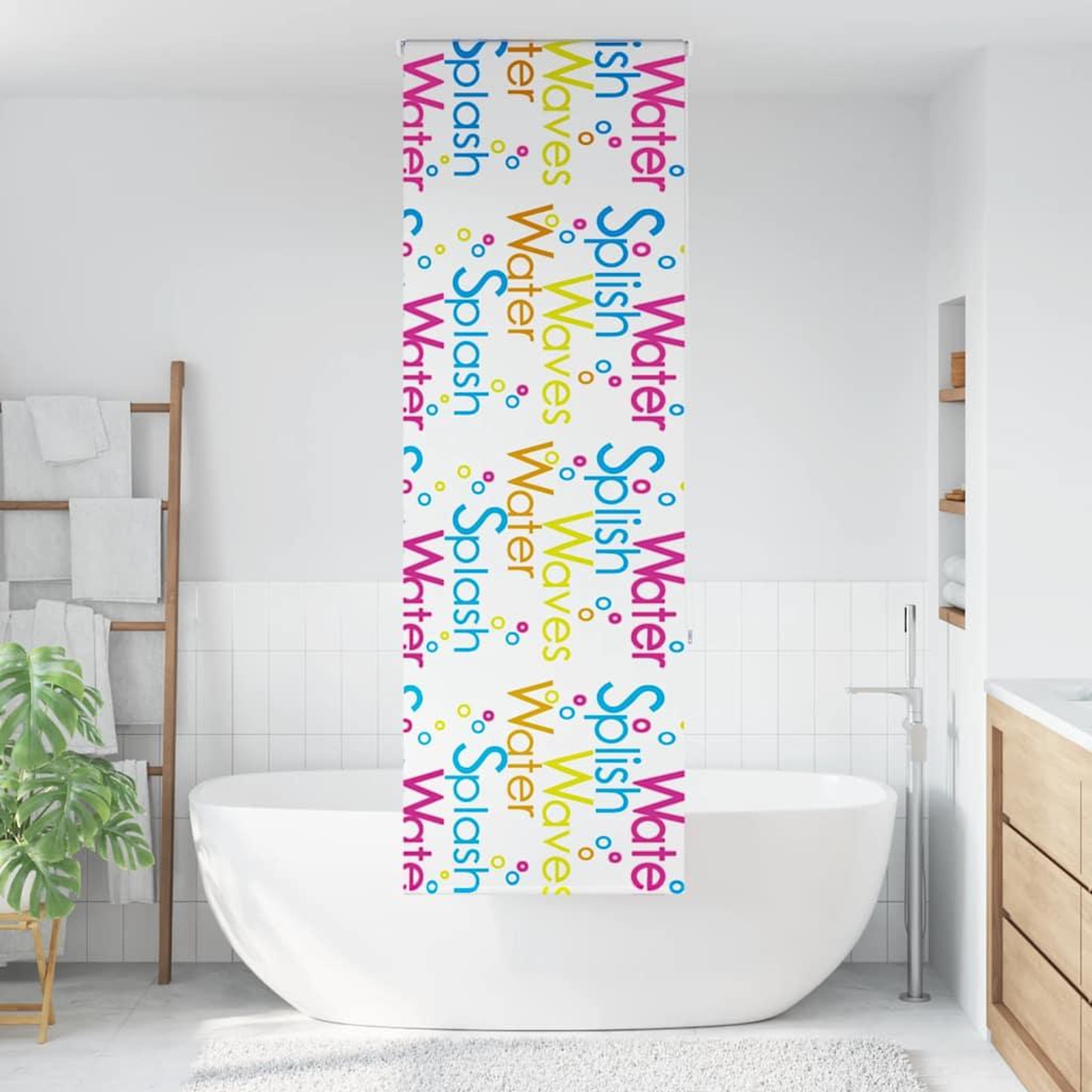 Voir la diapositive 2 : VIDAXL Store enrouleur de douche 70x240 cm largeur du tissu 66 cm