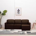 VIDAXL Canape-lit modulaire 3 places Marron Similicuir