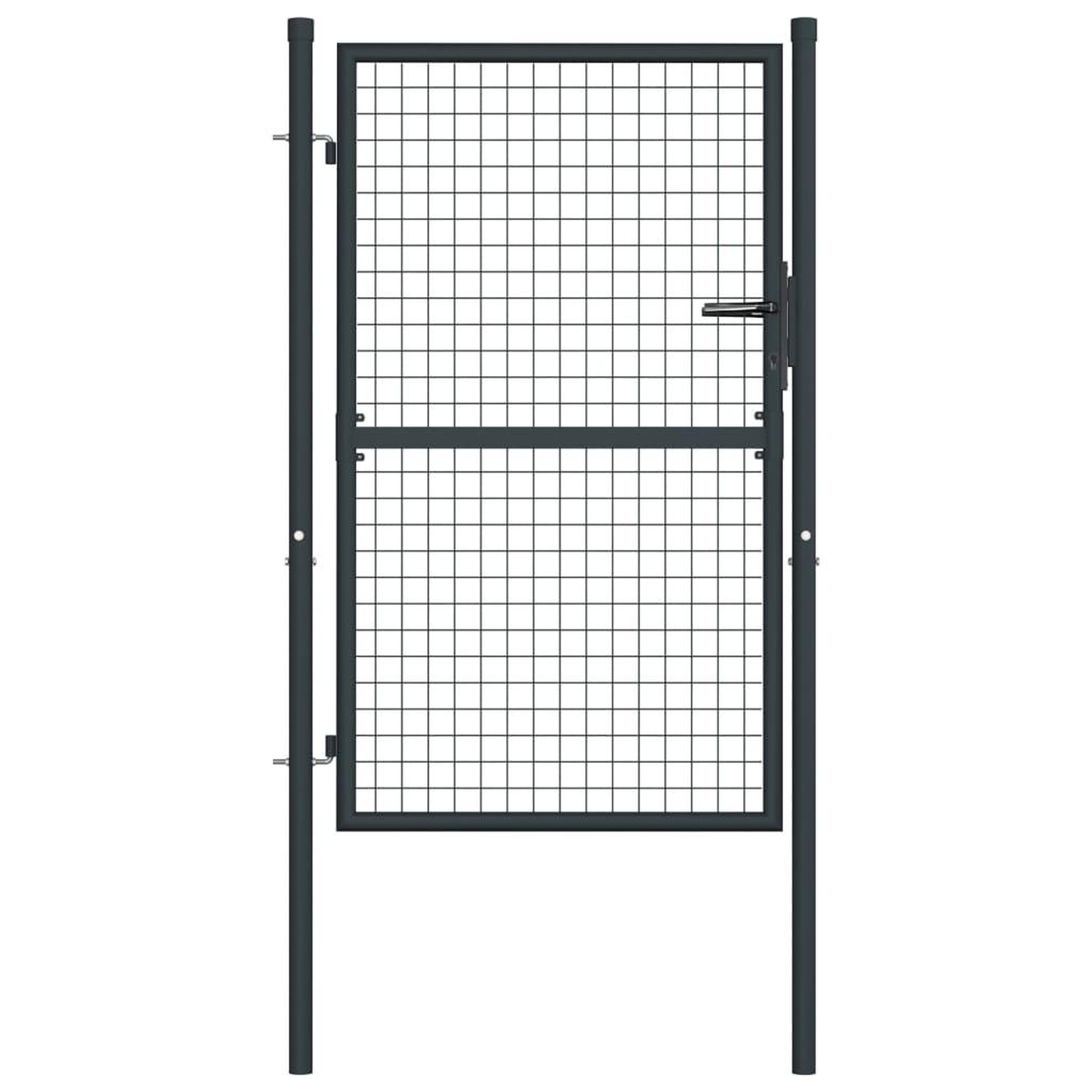 Voir la diapositive 1 : VIDAXL Portail en maille de jardin Acier galvanise 100 x 175 cm Gris