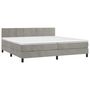 Voir la diapositive 3 : VIDAXL Sommier a lattes de lit et matelas Gris clair 200x200cm Velours