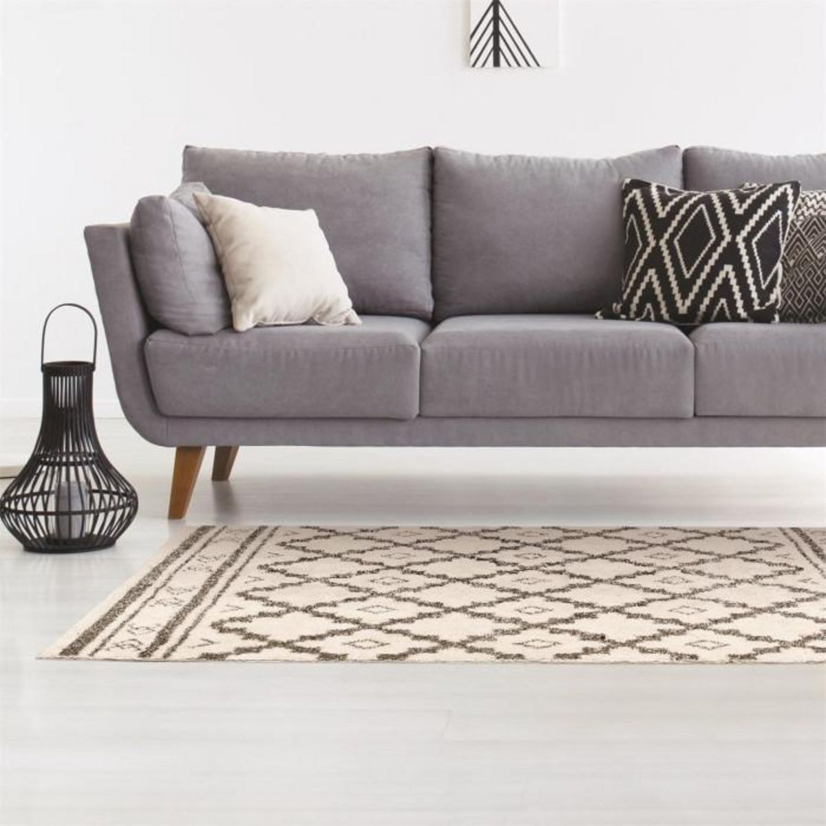 The Home Deco Factory Tapis rectangulaire ethnique Mirage - L. 170 x l. 120 cm - Beige