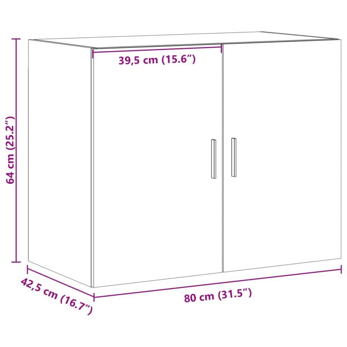 VIDAXL Armoire murale sonoma gris 80x42,5x64 cm bois d'ingenierie