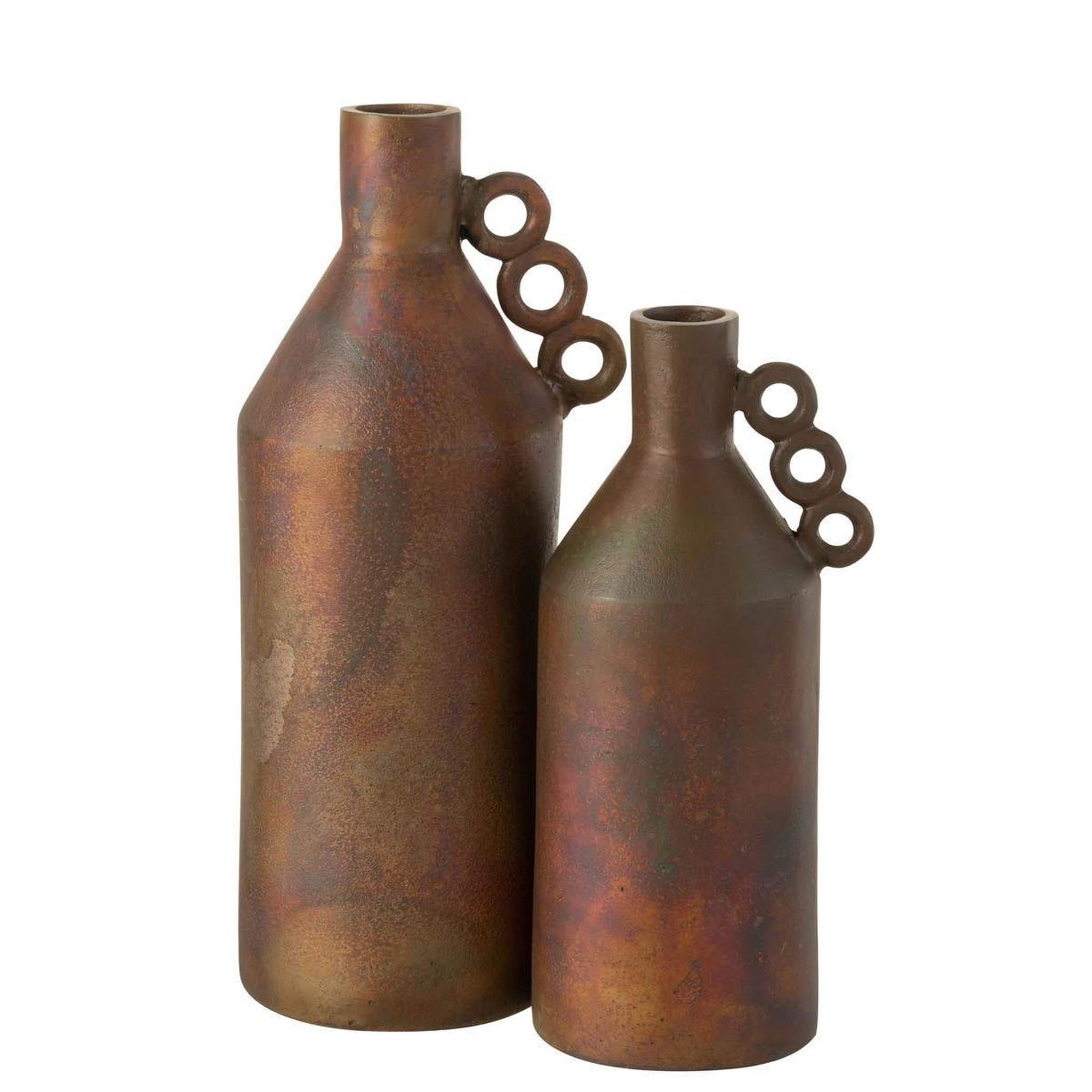 Voir la diapositive 2 : J-LINE Vase déco avec anses  odin  45cm bronze