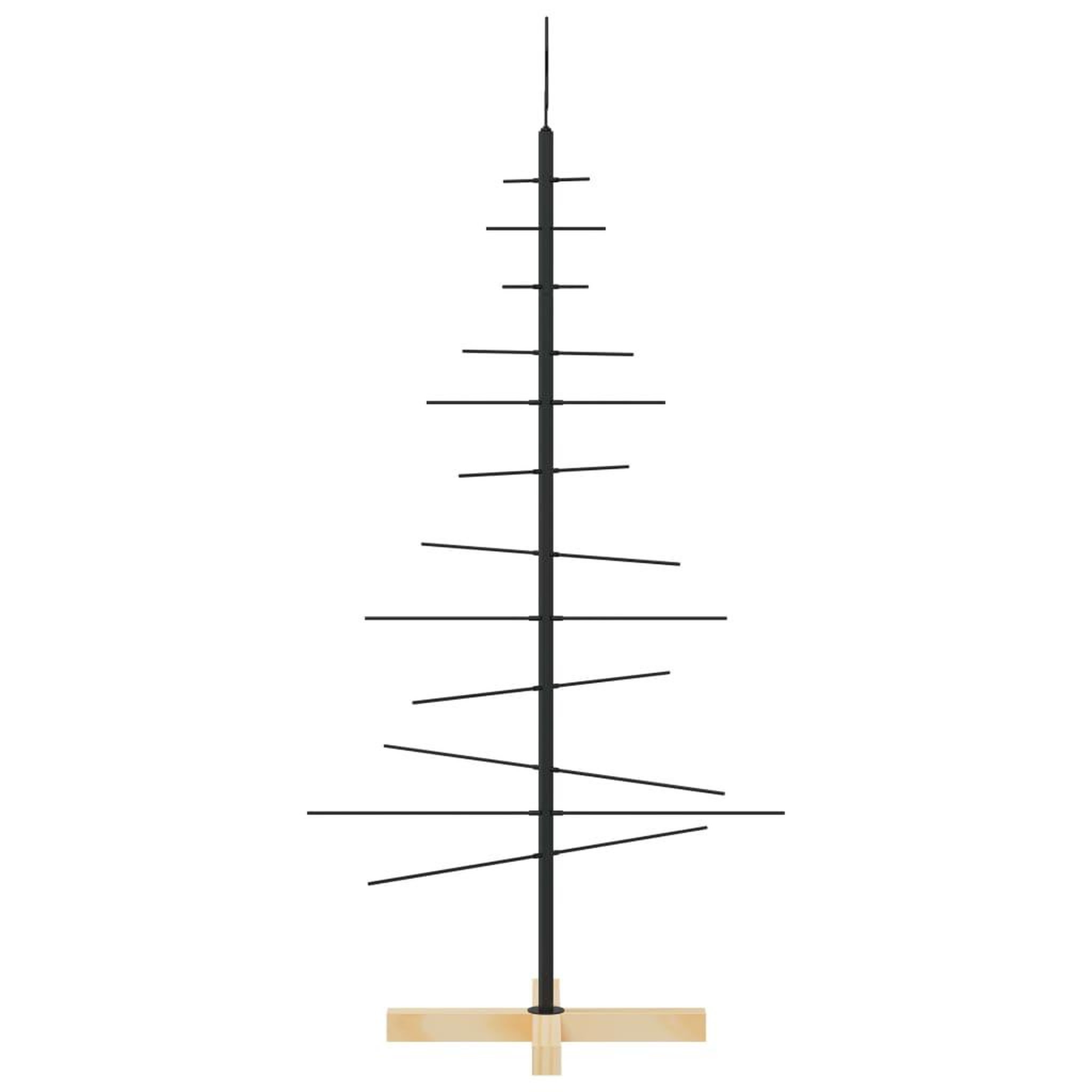 Voir la diapositive 4 : VIDAXL Arbre de Noël en metal avec base en bois noir 120 cm