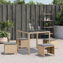 Voir la diapositive 4 : VIDAXL Tabourets de jardin et coussins lot de 4 melange beige rotin