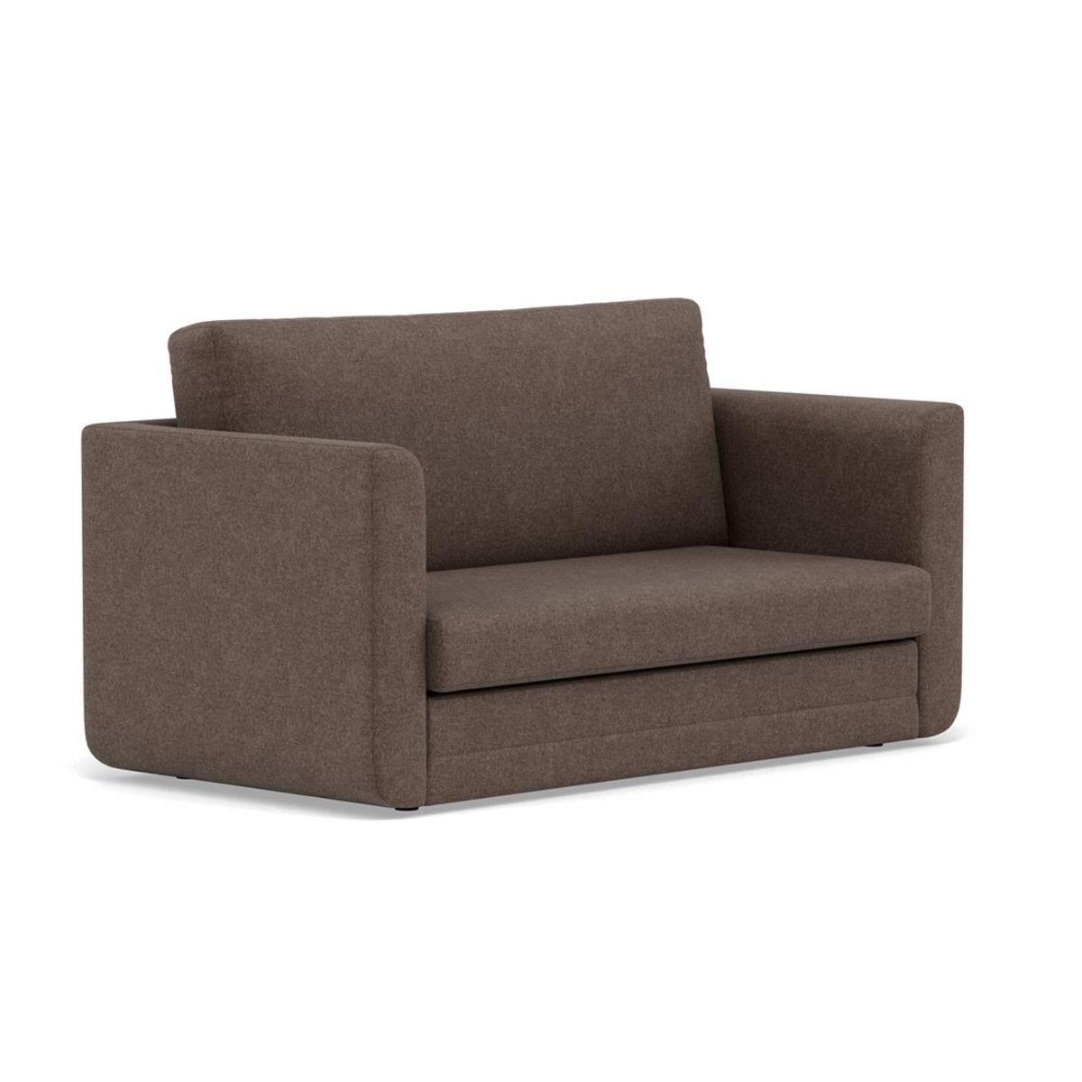 BEST MOBILIER Isana - canapé 2 places convertible déplimousse avec accoudoirs incurvés en tissu