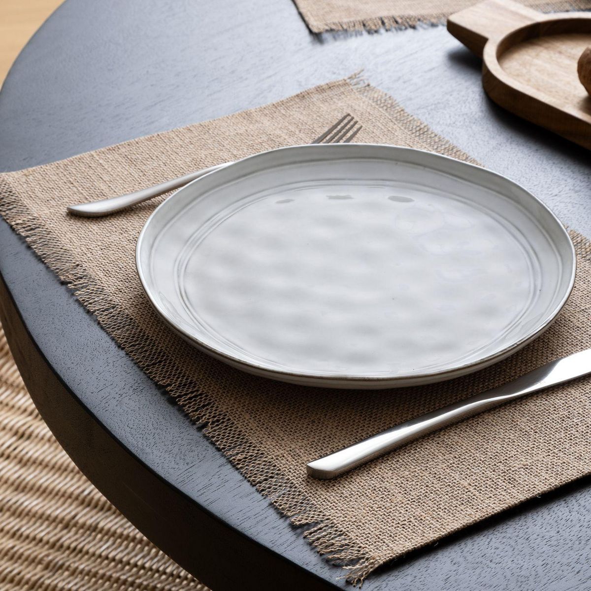 ATMOSPHERA Lot de 6 sets de table à franges - 45 x 30 cm - Naturel